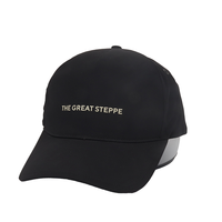 Casquette en jean HG Factory Direct personnalisée, incassable, réglable, en coton noir, broderie 3D, multi-panneaux, unisexe, adulte, été