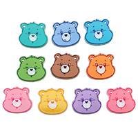 Pendentifs en acrylique en forme de cœur d'ours de dessin animé à tête volumineuse, style Q, haute transparence, à perler, breloques de sac, stylo à bille