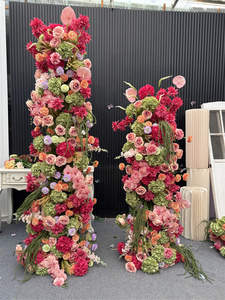 Arche florale épaisse et colorée, <span class=keywords><strong>orange</strong></span> et fuchsia, pour décorations de table de mariage et de fête - Product Image 6