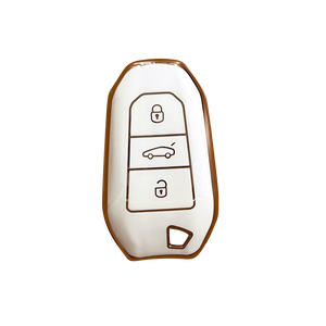 Housse <span class=keywords><strong>de</strong></span> clé <span class=keywords><strong>de</strong></span> voiture personnalisée en TPU souple avec bord doré pour Peugeot 4008 5008 3008 Citroën Elysee C3 C4 <span class=keywords><strong>C5</strong></span> - Product Image 3