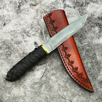 Couteau à lame fixe personnalisable Bochen OEM VG10 avec manche en bois Damas, outil de chasse, de camping, de pêche et de survie en plein air