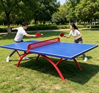 Table de ping-pong d'extérieur, modèle pliable pour la maison, imperméable, résistante à la pluie et au soleil, surface de jeu standard, haute densité
