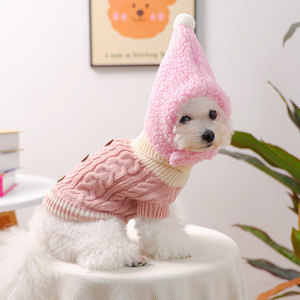 PETCIRCLE Pet Circle - New Autumn/Winter Pink <b>Cable</b> <b>Knit</b> <b>Sweater</b> for Dogs and Cats - Product Image 1
