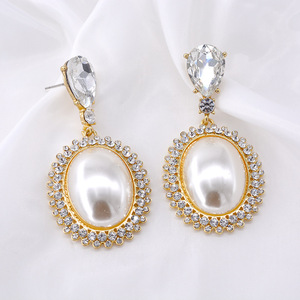 Mode Vintage discothèque bijoux palais perle gland boucles d'oreilles polyvalent charme cristal boucles d'oreilles pour les femmes - Product Image 2
