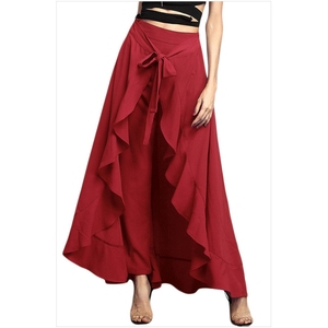 <span class=keywords><strong>Pantaloni</strong></span> larghi a <span class=keywords><strong>vita</strong></span> alta con cravatta e <span class=keywords><strong>pantaloni</strong></span> con gonna di Chiffon da <span class=keywords><strong>donna</strong></span> alla moda - Product Image 6