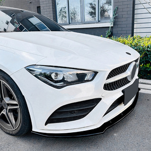 Mercedes-Benz CLA-Class Front Bumper <b>Lip</b> <b>Splitter</b> 2020-2023 Piano Black Carbon Fiber Texture ABS Material - Product Image 1