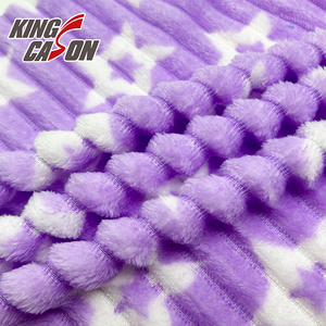 KINGCASON disegni popolari comodo animale stampato striscia <span class=keywords><strong>di</strong></span> flanella tessuto per fodere letto <span class=keywords><strong>coperta</strong></span> - Product Image 3