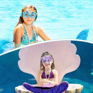 HLC 16 Maschere di Carta a Tema Sirena, Decorazioni per Feste Estive a Tema Spiaggia, Simpatiche Maschere del Piccolo Sogno della Sirenetta per Photo Booth - Product Image 5