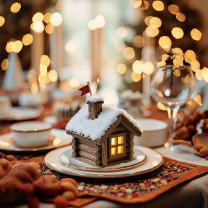 Villaggio di vacanza in miniatura con effetto neve perfetta decorazione da tavolo fatto a mano in resina natalizia unica regalo festivo - Product Image 6