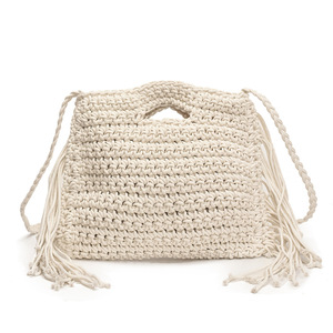 กระเป๋าสะพายข้างผู้หญิงสไตล์พาสเทลแบบใหม่ ดีไซน์เรียบง่าย สบายๆ แฟชั่นพู่ห้อย  แบบเปิดเดียว กันน้ำ ทำจากวัสดุ PU ทอแบบ Tanjing ขายส่ง - Product Image 5