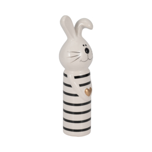 Statuetta decorativa in ceramica a forma di coniglio con cuore, scultura animale per decorazioni domestiche, bagno, ufficio, soggiorno - Product Image 2