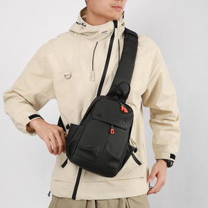 Men's Chest Bag Gray Black Green Blue Solid Color With Usb Charging Port Outdoor Sports Cycling Crossbody Bag - Product Image 3