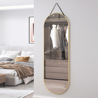 Miroir mural autocollant portable, design minimaliste, cadre personnalisable, pour chambre à coucher, sans perçage, fabrication chinoise