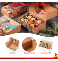 Boîte à pâtisseries de Noël en carton kraft brun pour biscuits, cupcakes, brownies