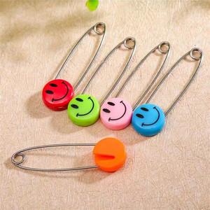 Broches Smiley Face élégantes et raffinées, 5,5 cm, en acier inoxydable, pour enfants, usage domestique - Product Image 2