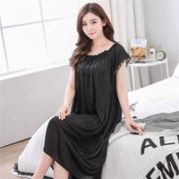 Chemise de nuit d'été à manches courtes pour femmes robe de pyjama tricotée en soie de glace en gros