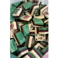 Tuiles de mahjong américaines vintage à motif floral de dragon, en acrylique vert émeraude à 3 couches, 160 pièces, jeu de mahjong de luxe pour cadeau