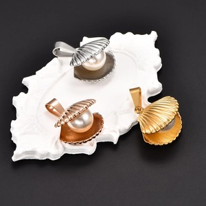 Collier pendentif de luxe en acier inoxydable pour femme, bijoux de luxe pour les fêtes avec breloques coquillages et perles, accessoires de bijoux DIY, vente en gros - Product Image 5