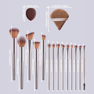 ชุดแปรงแต่งหน้า 14 ชิ้น ด้ามไม้ ขนแปรงใยสังเคราะห์ สำหรับรองพื้น อายแชโดว์ ปัดแก้ม คอนทัวร์ ปรับแต่งได้ - Product Image 2