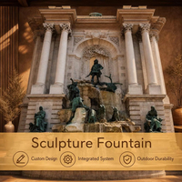 Fontaine Commerciale Personnalisée en Acier Inoxydable OEM, Sculpture d'Extérieur, Conception et Installation Clé en Main Direct Usine pour Villa et Place, RGB