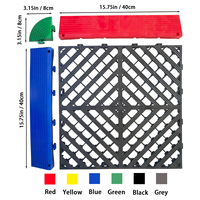 Carreaux à grille en plastique antidérapant gris moderne de 40cm en PVC PP Carreaux de sol de garage de qualité pour ateliers Qualité de surface unie garantie