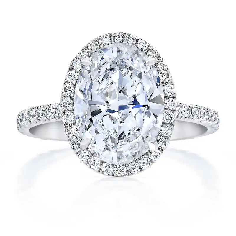 Anel de ouro personalizado aaagems, anel feminino de ouro 14k, corte oval radian, 3 carats, anel de noivado ou diamante
