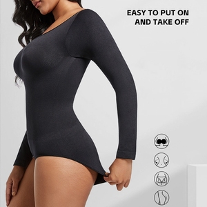 Undefined Apparel Combinaison gainante pour <span class=keywords><strong>femme</strong></span>, <span class=keywords><strong>sous</strong></span>-vêtement de corps à manches longues, style <span class=keywords><strong>corset</strong></span> triangle, grande taille - Product Image 5