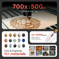 Machine de découpe et de gravure laser CO2 7050, 700x500mm, pour bois, acrylique, MDF, pierre, contreplaqué, découpeuse laser 80W 100W 130W, graveur CNC