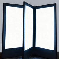 Vente chaude 3 Pages Illuminé Led Rétro-Éclairé Menu Livre pour Bar Restaurant Hôtel Événement Rechargeable Affichage LED Menu Couverture Titulaire