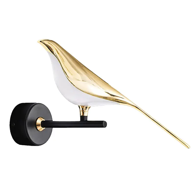 Popularity Nordic Creative Magpie Wall sconce Lights Balcony Staircase Living Room LED Bedroom Bedside Gold Bird Wall Lamp