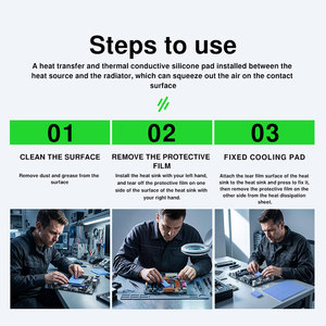 แผ่นระบายความร้อน 100x100 มม. 0.5 มม. 1 มม. 1.5 มม. 2 มม.  ประสิทธิภาพการนำความร้อนสูง 6.0 W/mK แผ่นซิลิโคนทนความร้อน - Product Image 4