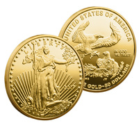 Moneda Conmemorativa Coleccionable de Metal 3D Chapada en Oro y Plata, Diseño Águila de la Libertad Americana 2025