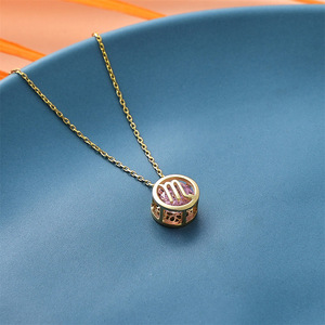 Colgante de constelación ahuecado colgante de circón collar de signo del zodiaco chapado en oro real para mujeres y niñas - Product Image 6