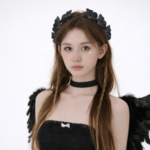 Diademas Delgadas con Mariposas Negras para el Festival de Halloween 2025, Accesorios para el Cabello de Niños, Estilo Malvado, Venta al Por Mayor - Product Image 4