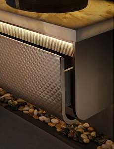 Mueble de Baño Moderno de Estilo Industrial con Acabado en Pintura Gris Dorado y Lavabo Sobre Encimera - Product Image 4