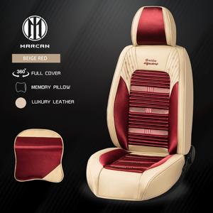 Housse de siège de voiture Marcan Health Care Sports Design, ensemble complet en cuir noir et tissu, durable, 10 pièces, respirante, tendance, universelle - Product Image 5