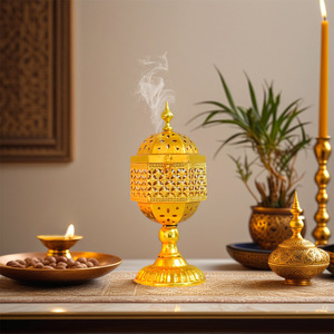 Quemadores de Incienso Aromáticos de Hierro Forjado de Estilo Oriental, Ecológicos, para Todas las Estaciones, Huecos, Galvanizados, con Soportes Integrados para el Hogar - Product Image 4