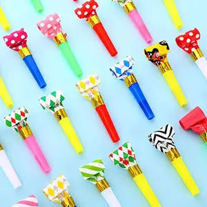 Party Plastic Gold Blowouts Blowing Plastic Horn Whistle Birthday Party Supplies Cheering Birthday Noise Maker Random Color