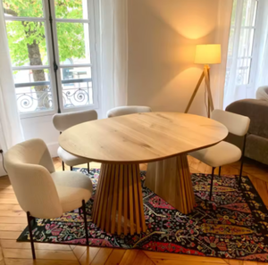 <span class=keywords><strong>Table</strong></span> à manger ronde extensible moderne de 1200-2000 mm, <span class=keywords><strong>table</strong></span> d'extension en MDF avec rail silencieux robuste, fabricant en gros Chine - Product Image 1