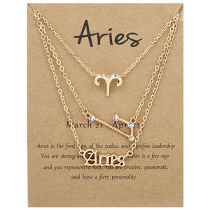 Juego de 3 Collares de Gargantilla con Signos del Zodiaco de las 12 Constelaciones, Collar con Letras de Astrología y Horóscopo con Tarjeta de Mensaje para Mujer - Product Image 4