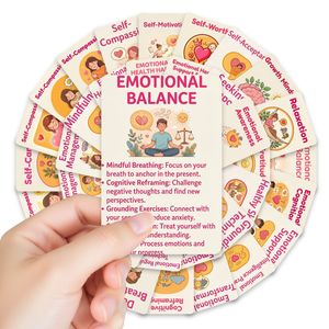 Cartes de bien-être émotionnel et de guérison psychologique, lot de 36 pièces, matériel de journalisation style Ins, décoration murale, pratique de pleine conscience C - Product Image 4