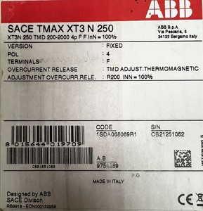 Nouveau SACE TMAX 3 N 250 4 broches R200 INN= 100% pour PLC – Expertise technique approfondie avec un maintien industriel fiable - Product Image 5