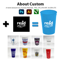 Conteneurs à boissons personnalisés pour stades, sans BPA, en plastique, avec logo personnalisé, articles de boisson pour événements sportifs, impression numérique recyclée, gobelets de stade