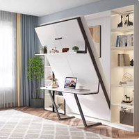 Lit mural moderne et peu encombrant pour enfants, lit Murphy pliable avec armoire et bureau pour chambre d'enfant