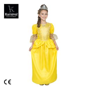 ODM venta al por mayor de disfraces de Halloween para niñas, Carnaval, fiesta de cumpleaños, Cosplay vestido de princesa amarillo con Tiara <span class=keywords><strong>Bella</strong></span> TV, disfraz de película - Product Image 5