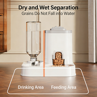 Fontaine à eau et distributeur de nourriture 2-en-1 grande capacité, distributeur automatique de nourriture et d'eau intégré pour chats et chiens