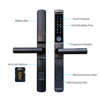 Cerradura Inteligente Electrónica para Puerta con WiFi, Aplicación Tuya TTLock, Huella Digital, Contraseña Digital, Tarjeta RFID, Impermeable, para Exteriores