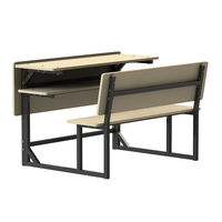 Tables et chaises de classe pour enfants, mobilier scolaire, ensemble de bureau et de chaise à deux places pour l'école indienne