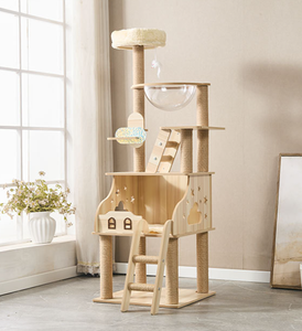 Wholesale Custom Cat Nest Tree <b>Tower</b> Modern Pet Climbing Frame with Large Sisal Jumping Platform Made of Wool and Rope - Product Image 4