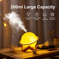 Humidificateur intelligent Mini Planet de 200 ml avec aromathérapie, LED à changement de couleur électrique, ultra-silencieux, portable pour la voiture et l'extérieur